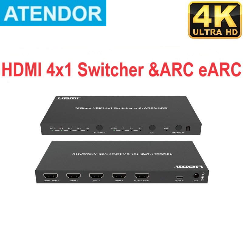Dolby Atmos Soundbar Hdmi Earc - HDMI-compatible 2.0 Switch4x1 with ARC eARC