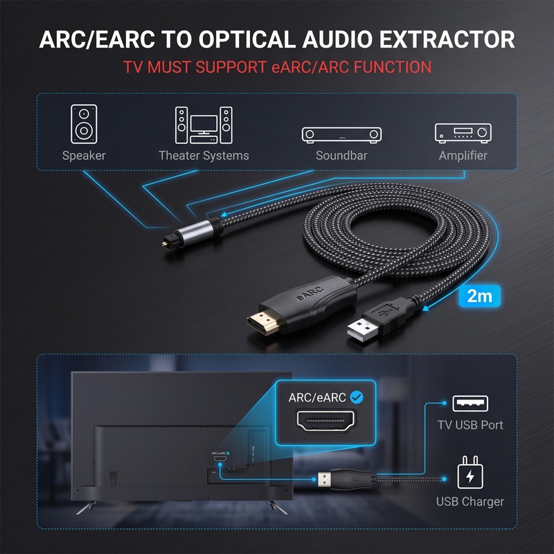 HDMI EARC ARC to Optical SPDIF - Dolby Atmos Soundbar Hdmi Earc recension och pris