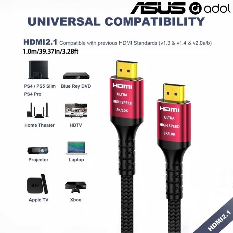 ASUS 8K 60Hz Ultra High Speed  - Hdmi 2.1 Cable 8K 60Hz 48Gbps Earc recension och pris