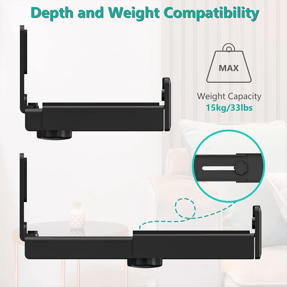 AT42 2PCS Universal Soundbar W - Soundbar Wall Mount Bracket Universal recension och pris