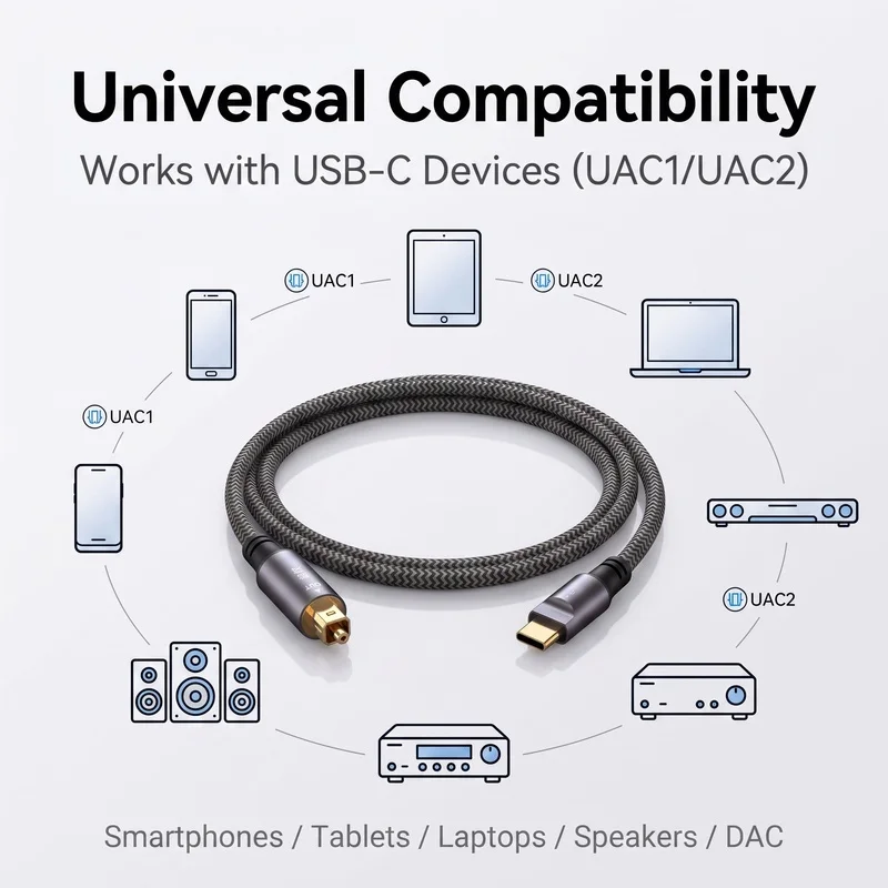 USB C to Optical SPDIF Toslink - Optical Audio Cable Toslink Gold Plated recension och pris