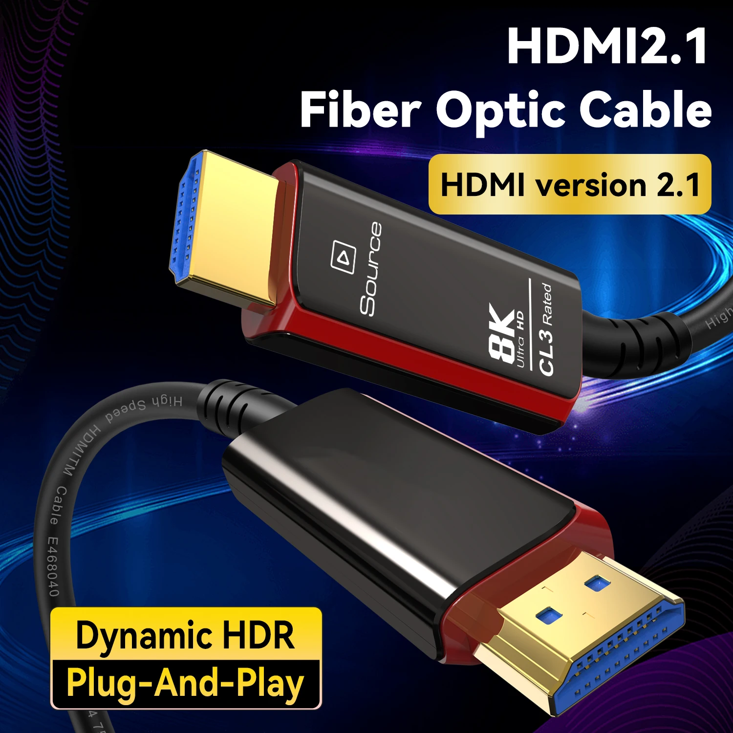 8K@60Hz 4K@120Hz HDMI 2.1 Fibe - Hdmi 2.1 Cable 8K 60Hz 48Gbps Earc recension och pris