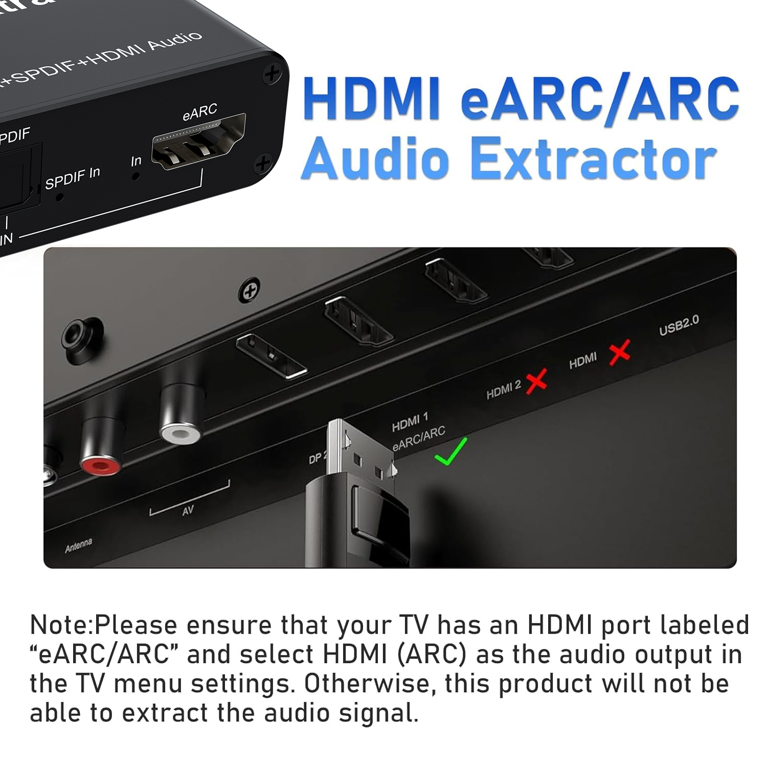 eARC/ARC Audio Extractor HDMI  - Dolby Atmos Soundbar Hdmi Earc recension och pris