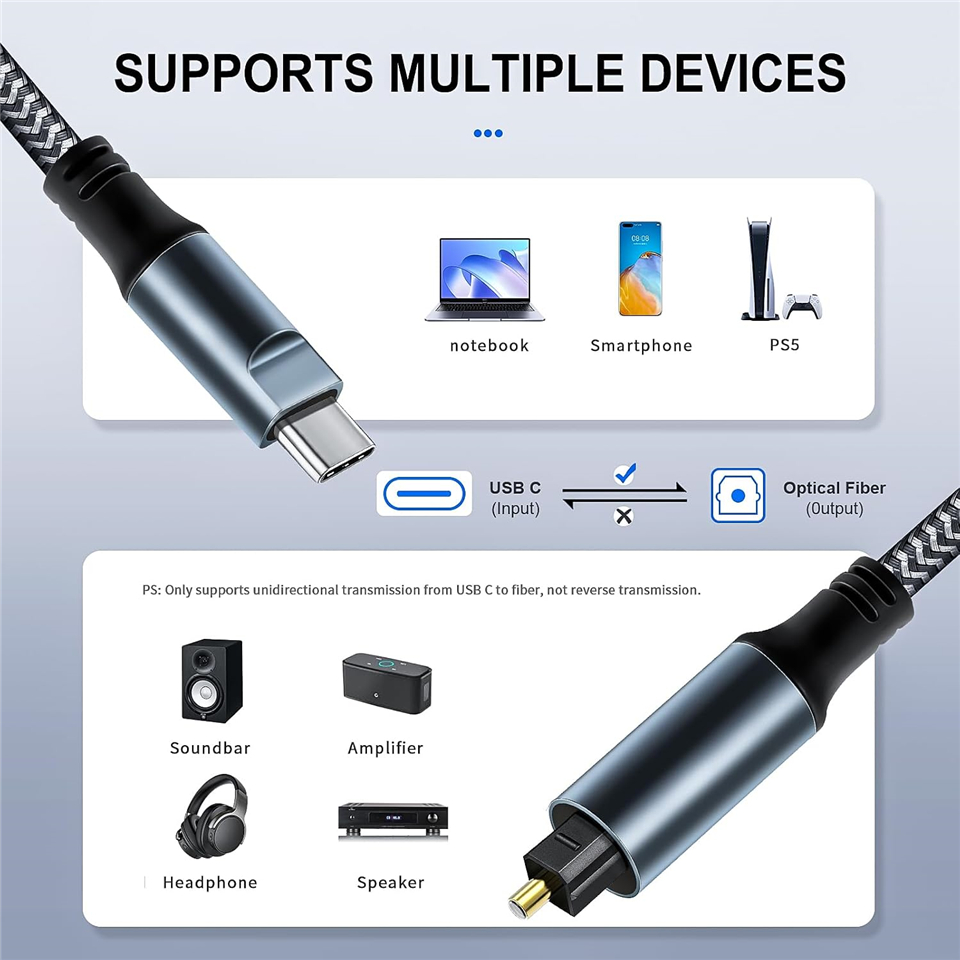 USB Type C to Optical SPDIF To - Optical Audio Cable Toslink Gold Plated recension och pris