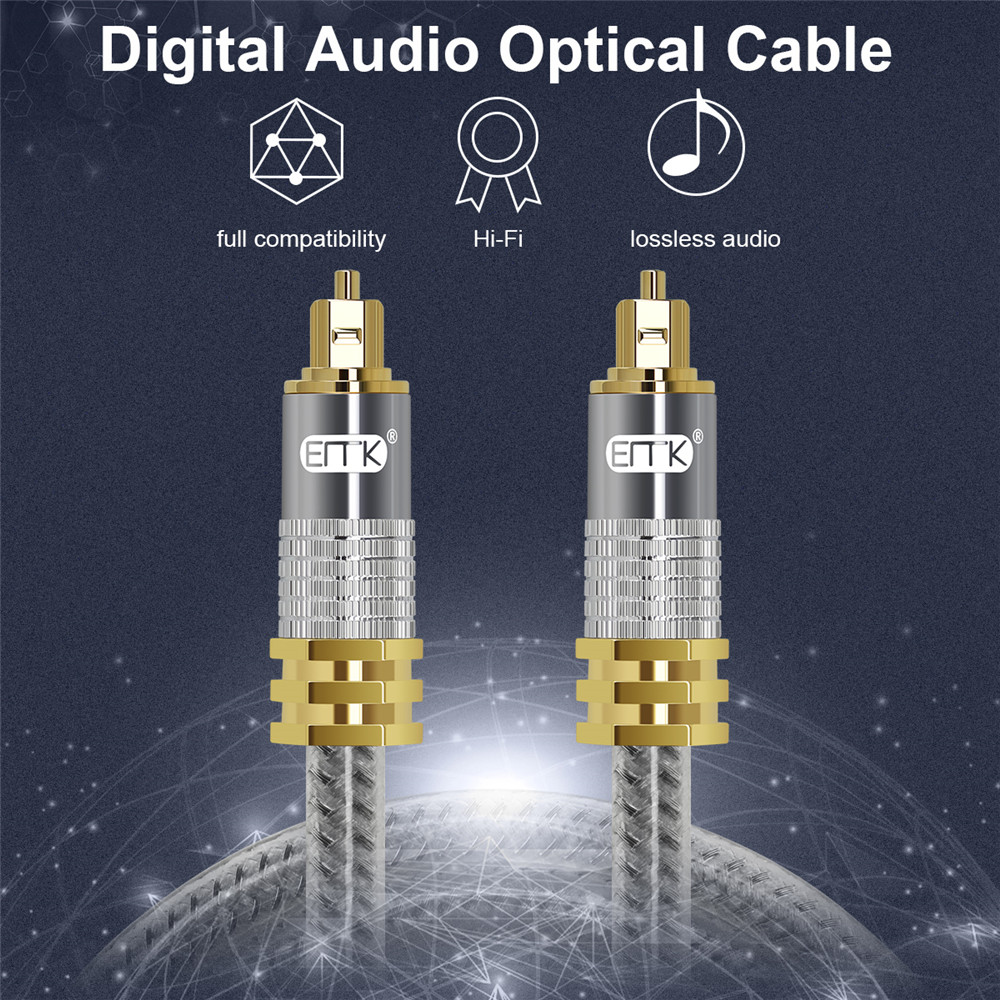 EMK Top Grade OD8.0mm Spdif Op - Optical Audio Cable Toslink Gold Plated recension och pris